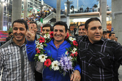 بازگشت تیم ملی کشتی فرنگي‌ به كشور